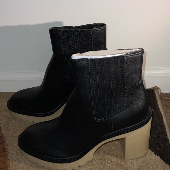 Dolce Vita H2O Waterproof Black Leather Booties – Size 8, New with Tags - Picture 1 of 10